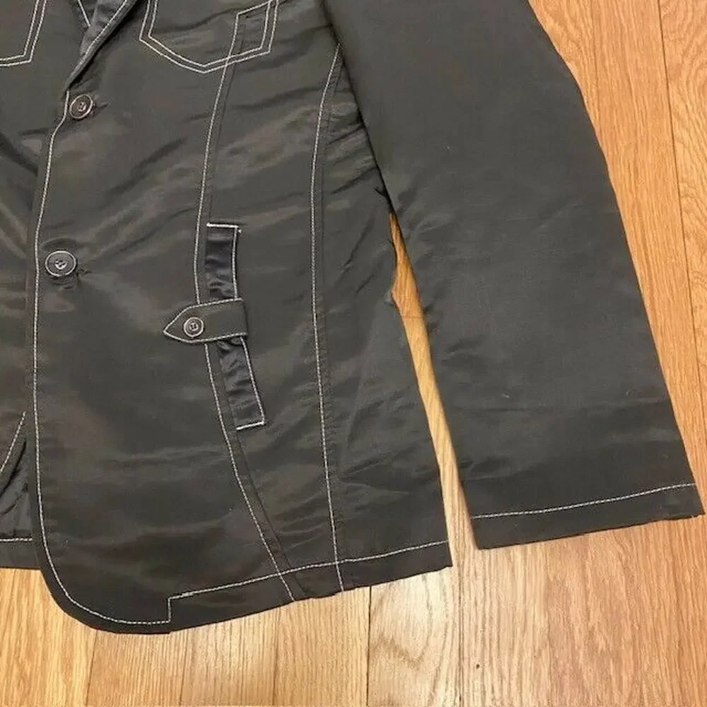 Montero Jeans Men’s Size Medium Black Single Breasted Blazer Jacket - Picture 4 of 9